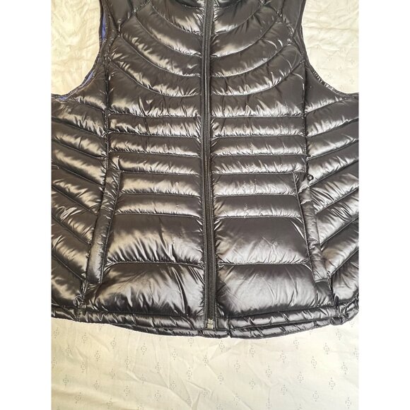 Bernardo Goose Down Puffer Vest L Black Nylon Outerwear Lightweight Warm Womens - Picture 7 of 13